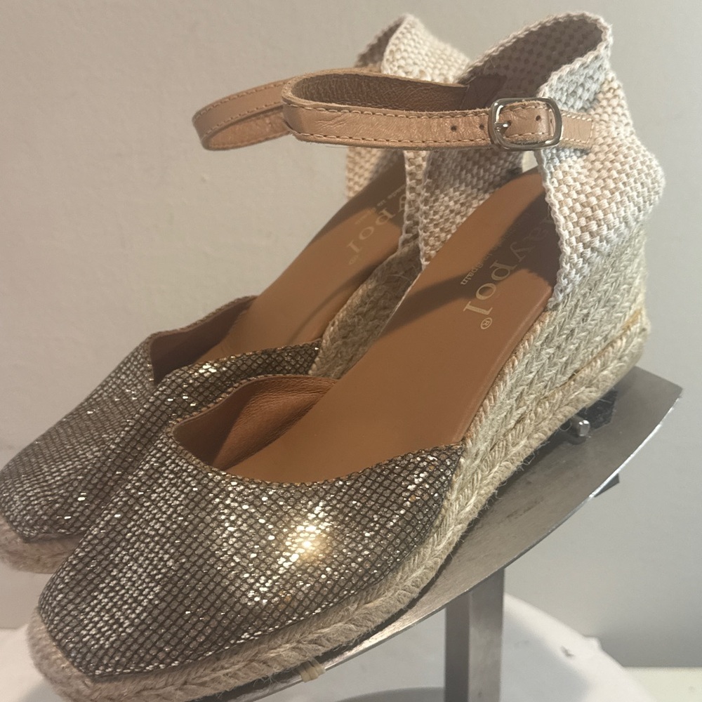 Maypol Wedge Espadrilles Silber Platin MAYPOL Melablu US SIZE 9.5-10